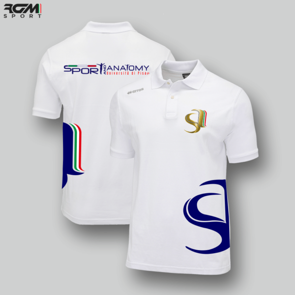 Polo Errea TEAM COLOUR bianca personalizzata - Sport and Anatomy