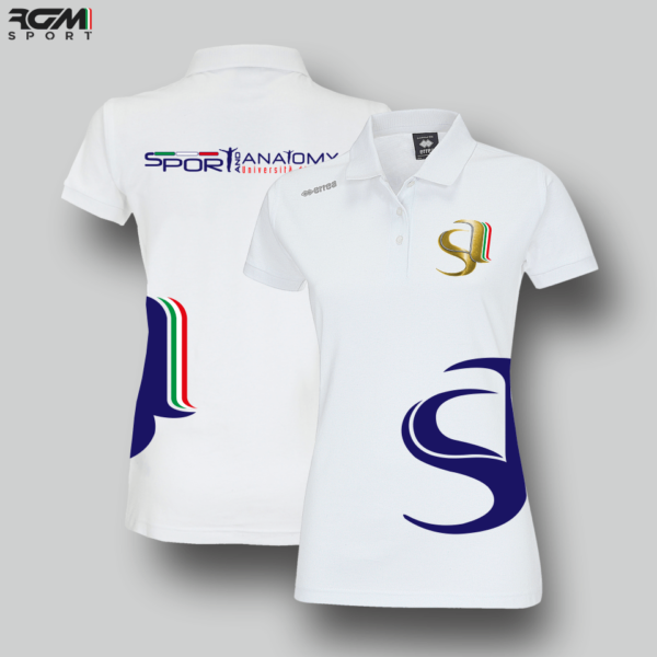 Polo Femminile Errea TEAM LADIES bianca personalizzata - Sport and Anatomy