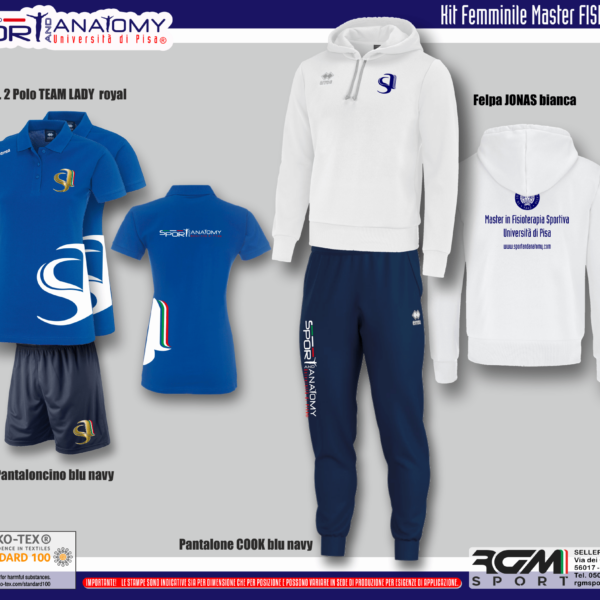 Kit Femminile Completo Errea Master in Fisioterapia Sportiva - Sport and Anatomy