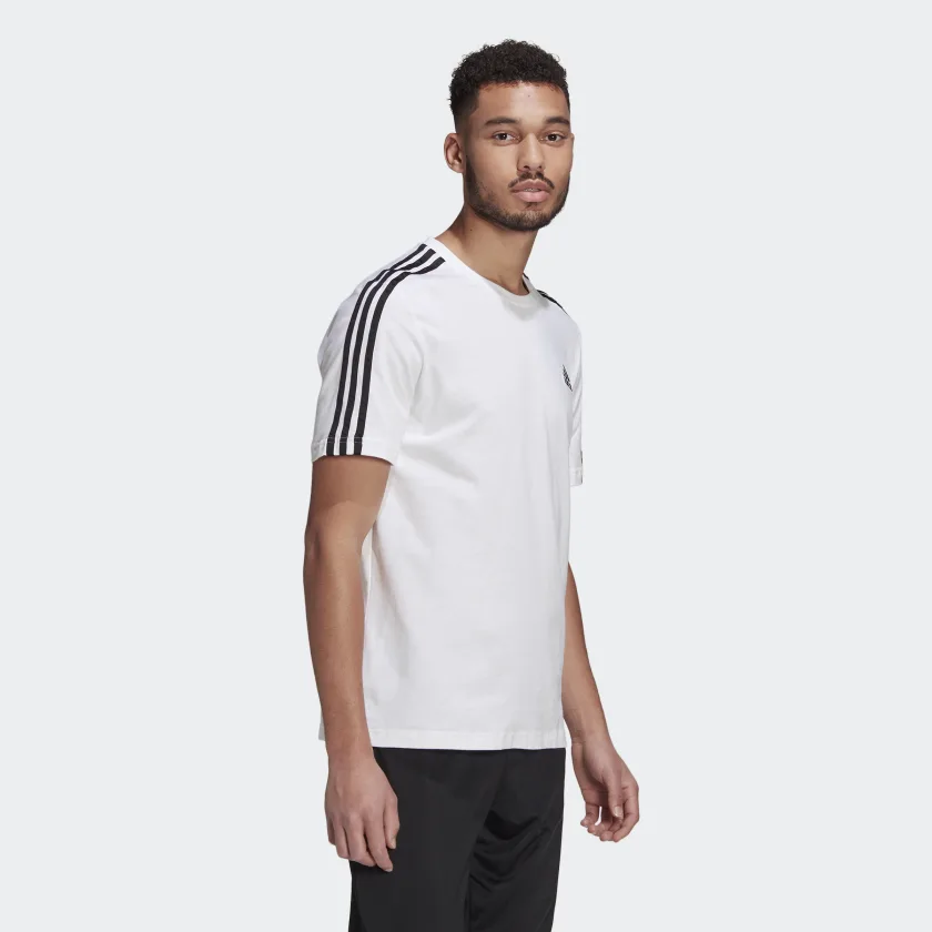 ADIDAS SPORTSWEAR T-SHIRT ESSENTIALS 3-STRIPES BIANCA - immagine 3