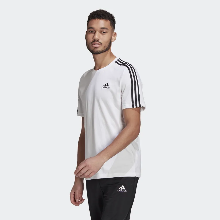ADIDAS SPORTSWEAR T-SHIRT ESSENTIALS 3-STRIPES BIANCA