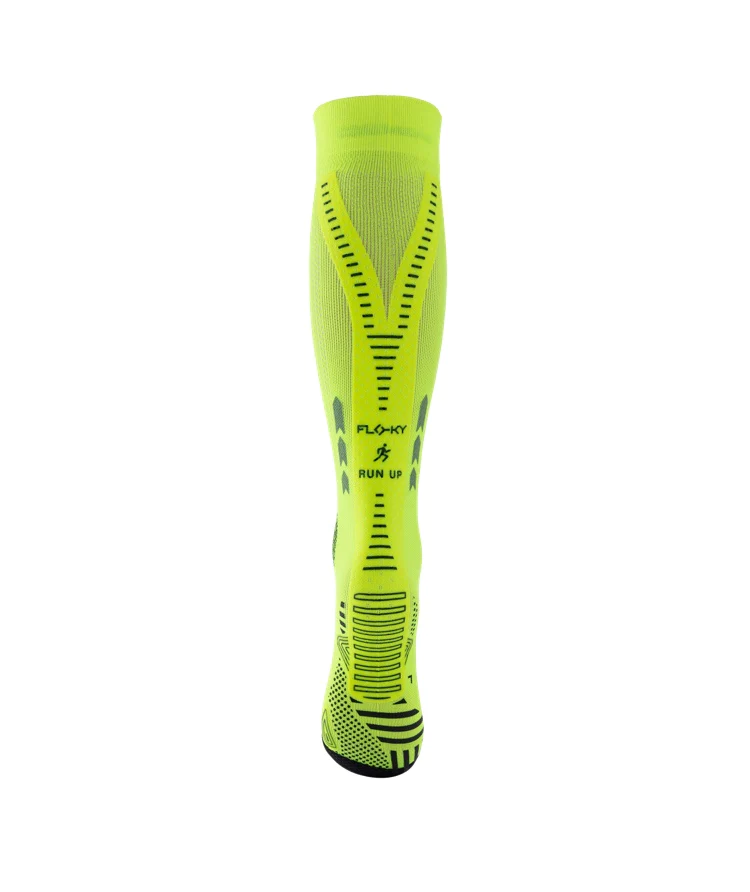 FLOKY CALZE RUN UP LONG PER RUNNING GIALLO FLUO - immagine 2