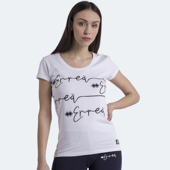 ERREA' REPUBLIC T-SHIRT ESSENTIAL SS22 WOMAN LOGO SCRIPT MC AD BIANCO