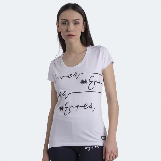 ERREA' REPUBLIC T-SHIRT ESSENTIAL SS22 WOMAN LOGO SCRIPT MC AD BIANCO - immagine 2