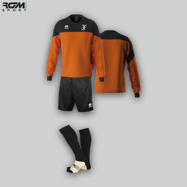 Kit Portiere Erreà (Maglia BAHIA Arancio-Nero + Pantaloncino IMPACT Nero) - Fortitudo