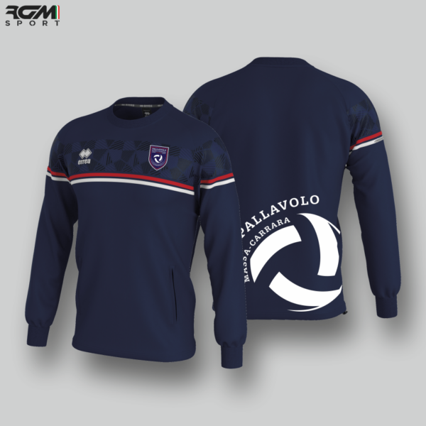 Felpa Allenamento Erreà DAVIS Blu Rosso Bianco - Pallavolo Massa Carrara A.S.S.