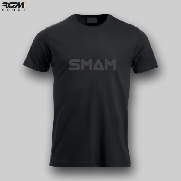 T-shirt Cotone Nera/Stampa Nera - SMAM